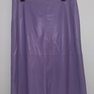 J. Crew Lavender Leather A-Line Skirt